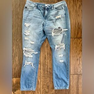 KanCan Distressed Boyfriend Jeans Size 13/30 Denim KC8281M Relaxed Fit